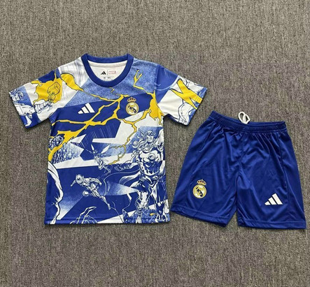Maillot Real Madrid Enfant 2025 2026 Concept Anime - Bleu