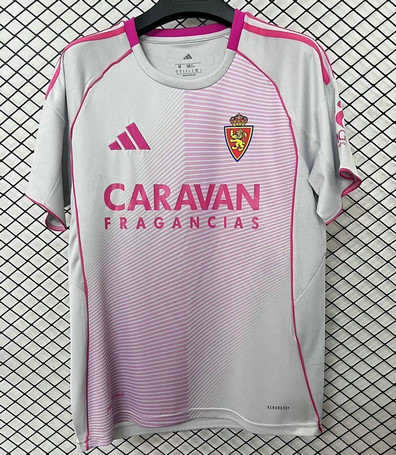 Maillot Real Zaragoza 2025 2026 Quatrième - Rose Blanc