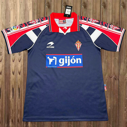 Maillot Sporting de Gijón Vintage 1999 2000 Exterieur - Bleu