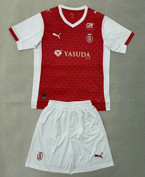Maillot Stade de Reims Enfant 2025 2026 Domicile - Rouge Blanc