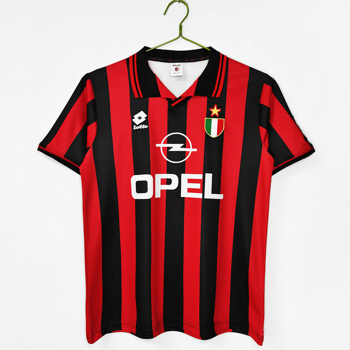 Maillot Vintage AC Milan 1996 1997 Domicile - Rouge Noir