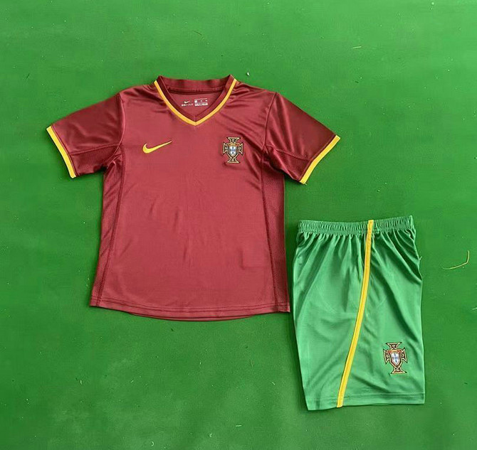 Maillot Vintage Portugal Enfant 2000 Domicile - Rouge