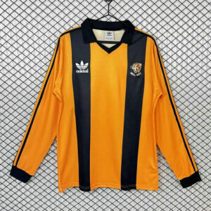 Maillot Vintage Hull City 1980 1982 Domicile Manches Longues - Orange Noir