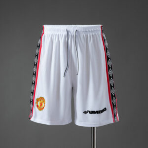 Short de foot Manchester United Vintage 1998 1999 - Blanc