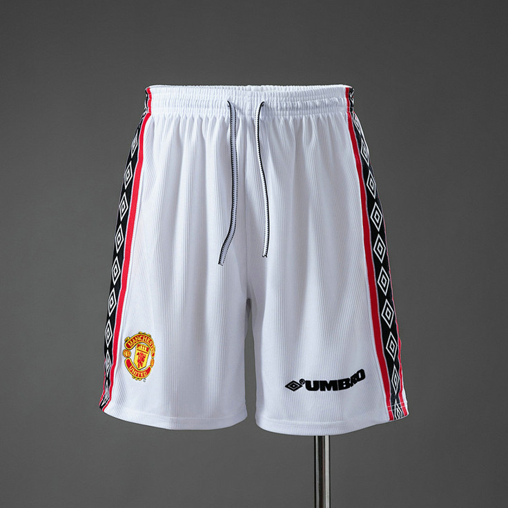 Short de foot Manchester United Vintage 1998 1999 blanc Short de foot Manchester United Vintage 1998 1999 - Blanc