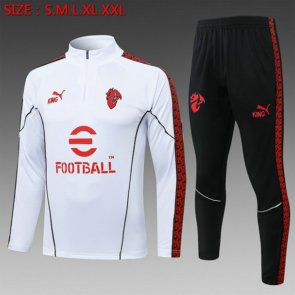 Survetement AC Milan 2025 2026 demi-zip - Blanc