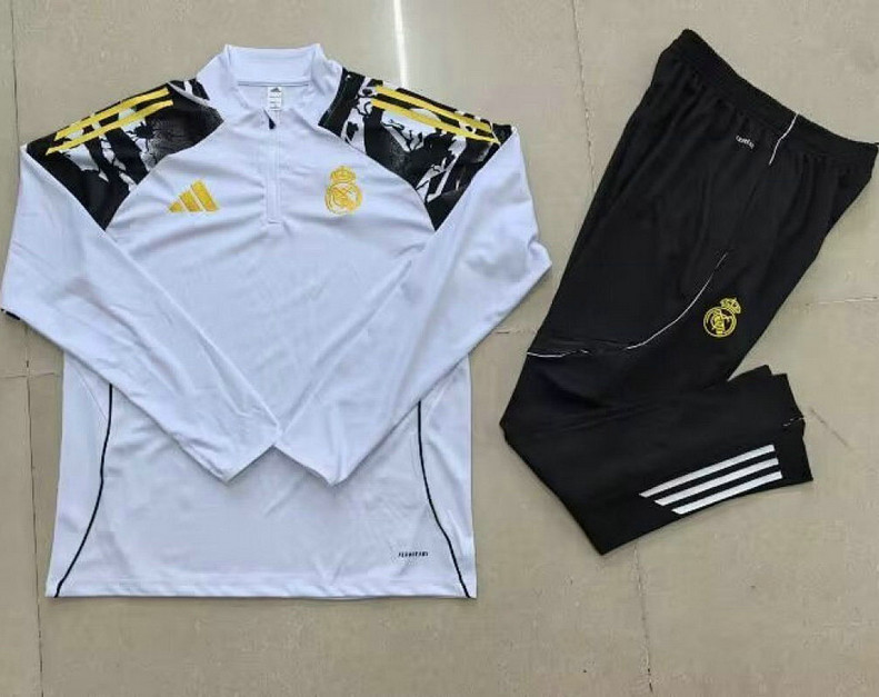 Survetement Real Madrid 2025 2026 Blanc et noir
