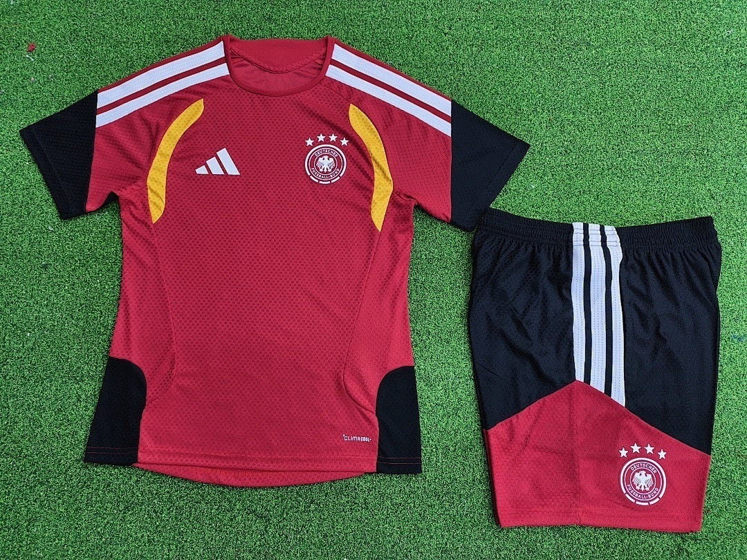 德国队训练服短袖套装红色2026