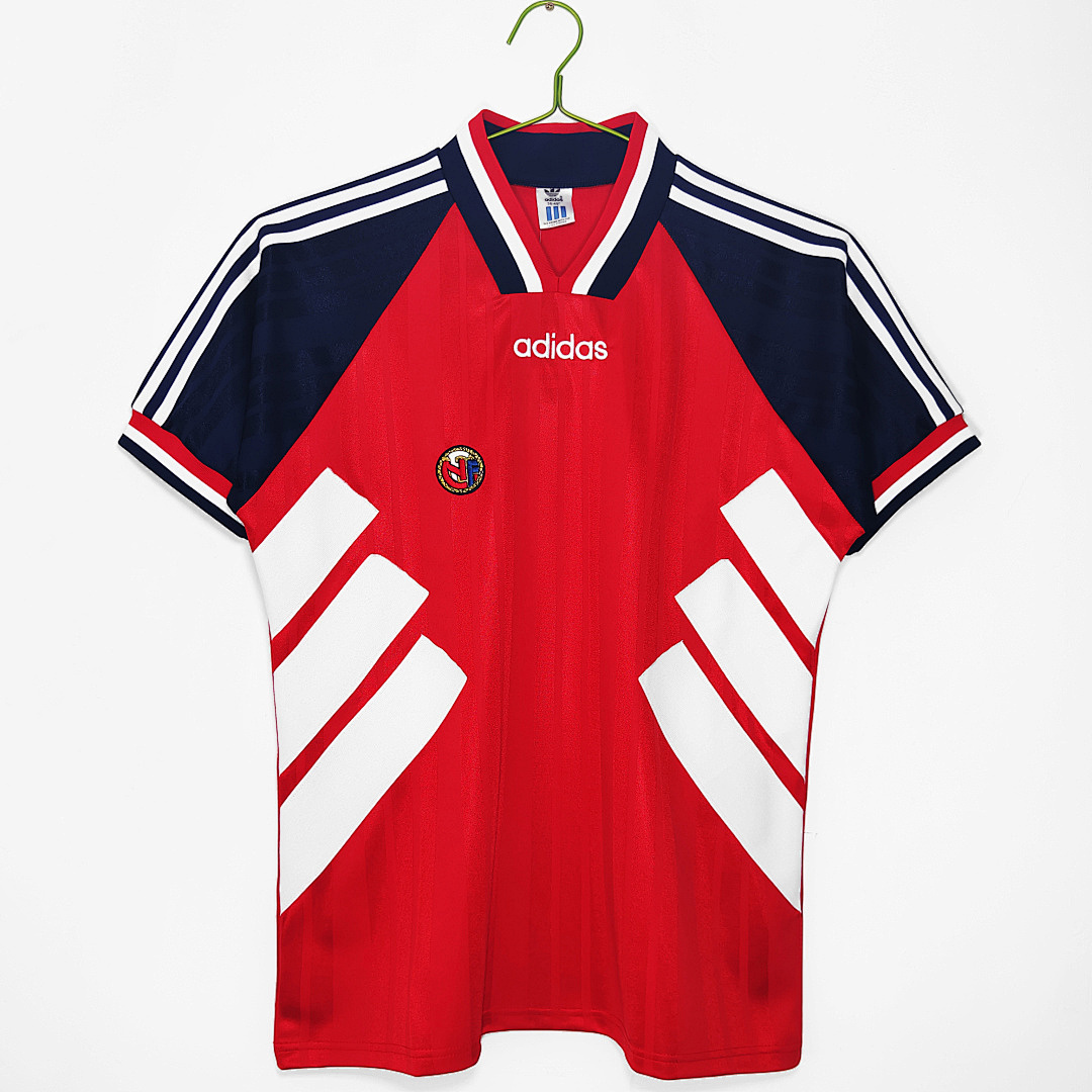 Maillot de football rétro de l'équipe nationale norvégienne pour la saison 1994-1995 (version supporter)