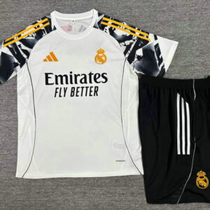 Ensemble Real Madrid 2025 2026 Avec Logo Jaune - Blanc