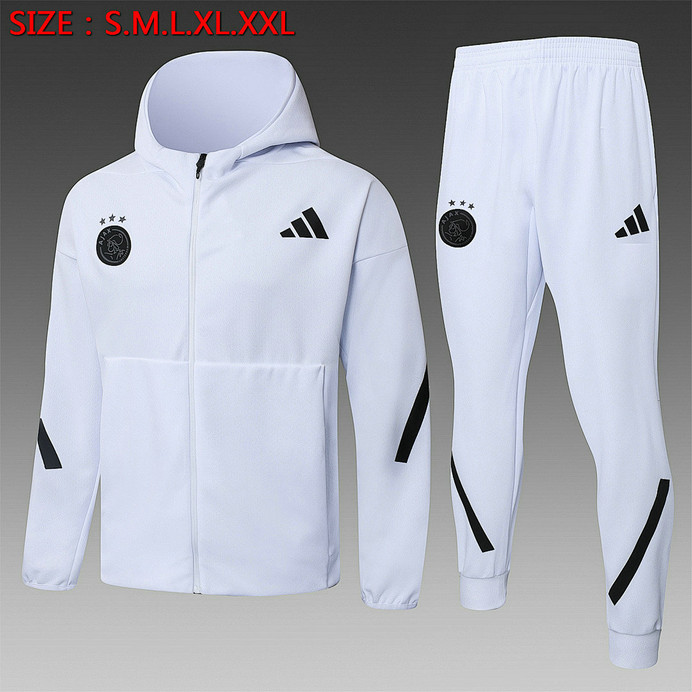 Ensemble Sweat capuche Ajax 2026 2027 Blanc Ensemble Sweat Capuche Ajax 2026 2027 - Blanc