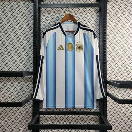 Maillot Argentine Coupe du monde 2026 Domicile Manches Longues - Bleu Blanc