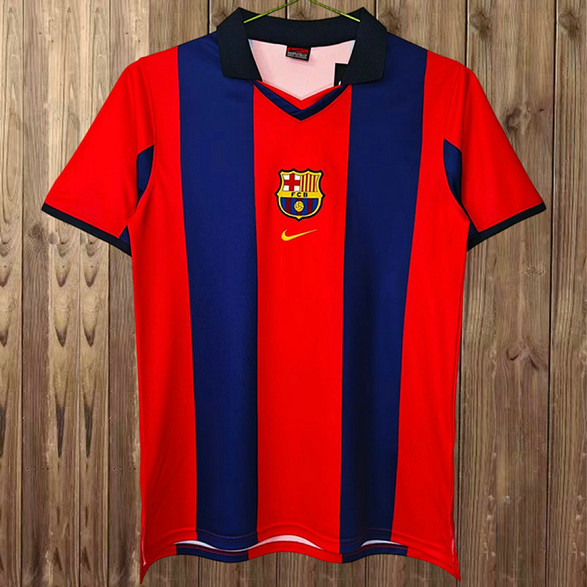 Maillot Barcelone Vintage 2000 2001 Domicile - Bleu Rouge