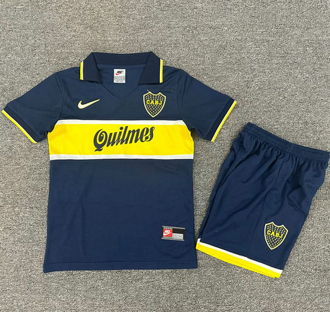 Maillot Boca Juniors Vintage Enfant 1996 1997 Domicile - Bleu