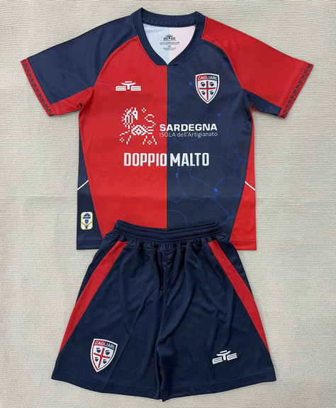 Maillot Cagliari Calcio Enfant 2025 2026 Domicile - Rouge Bleu