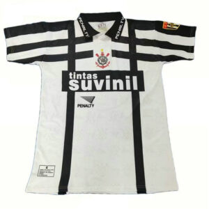 Maillot Corinthians Vintage 1995 1996 Domicile - Blanc Noir