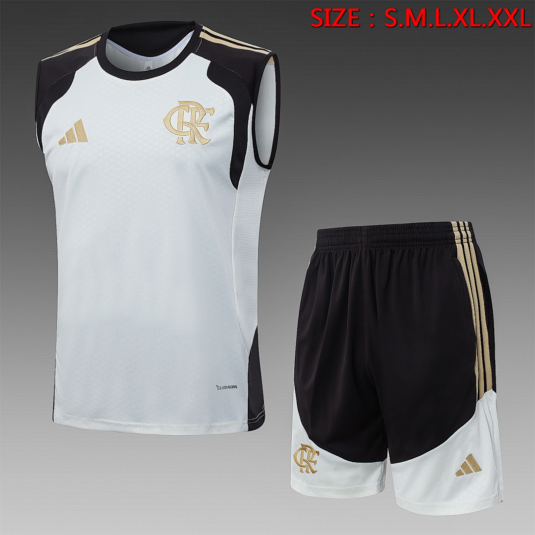 Ensemble maillot flamengo 2026 2027 blanc Sans manches