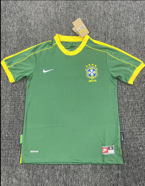 Maillot Bresil 1998 - Maillot Bresil Vintage 1998 vert