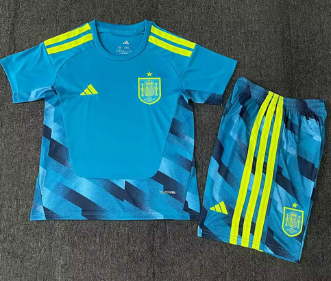 Maillot Espagne Enfant Coupe du monde 2026 gardien de but Bleu