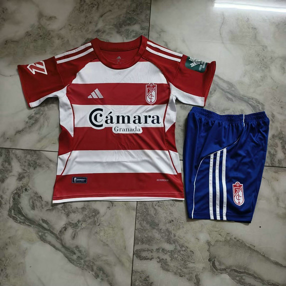 Maillot Granada Enfant 2025 2026 Domicile - Blanc Rouge