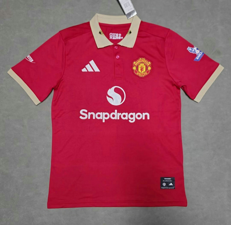 Maillot Manchester United 2025 2026 Polo - Rouge Maillot Manchester United 2025 2026 Polo - Rouge