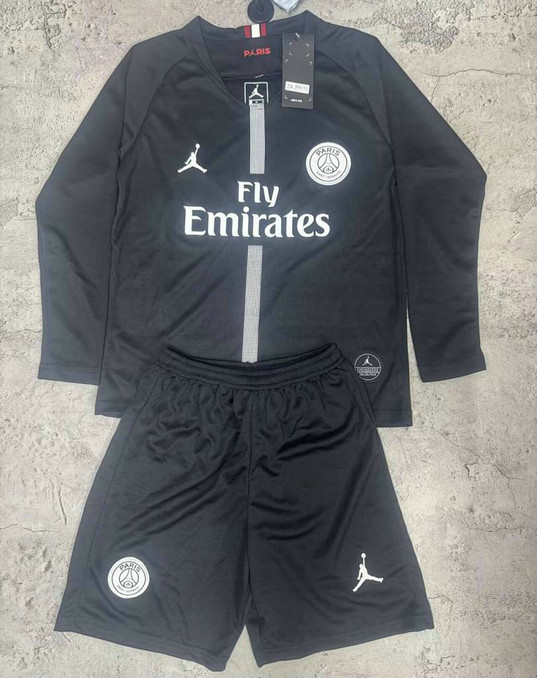 Maillot PSG Jordan Enfant vintage 2018 2019 noir Manches longues