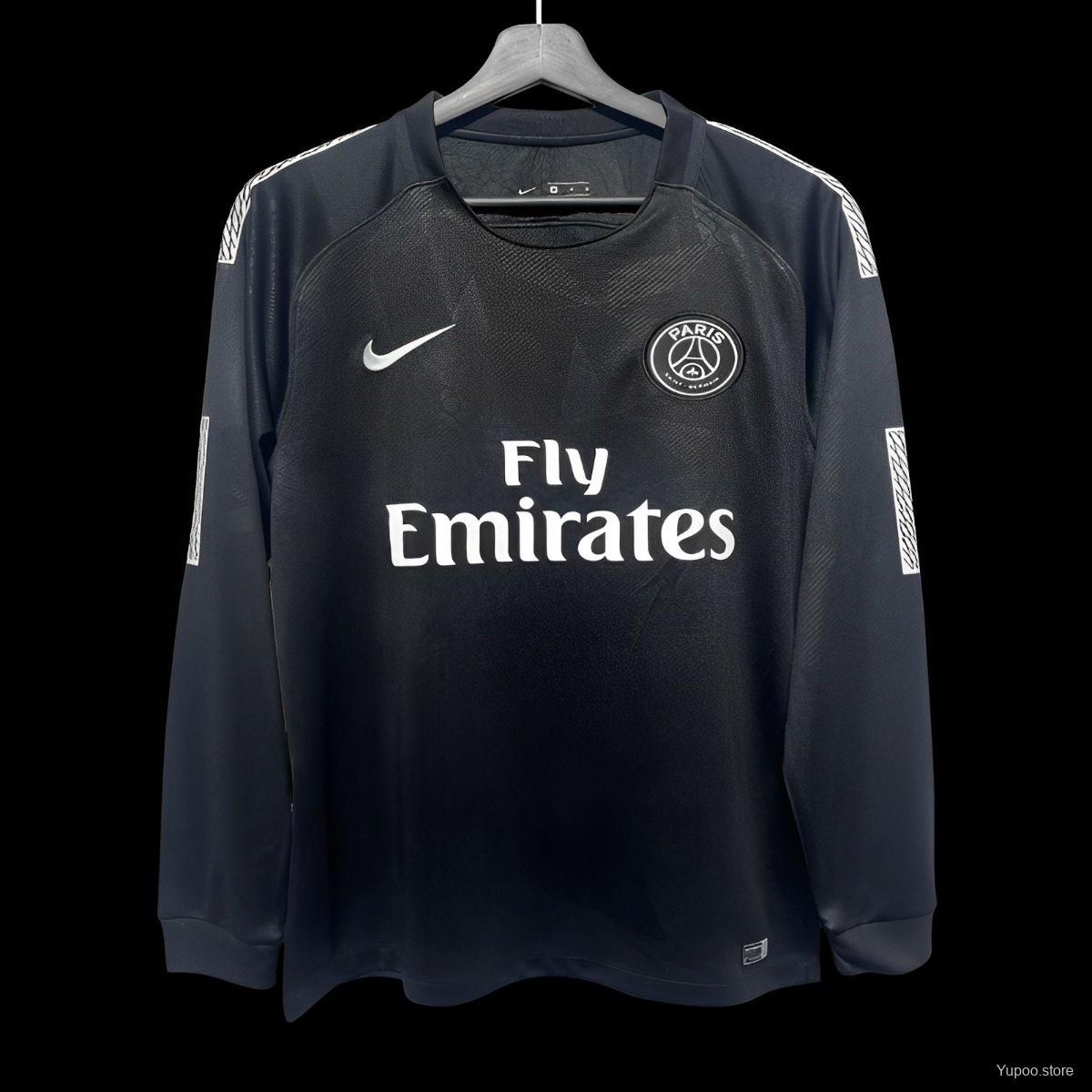 Maillot PSG vintage 2017 2018 Third noir manches longues