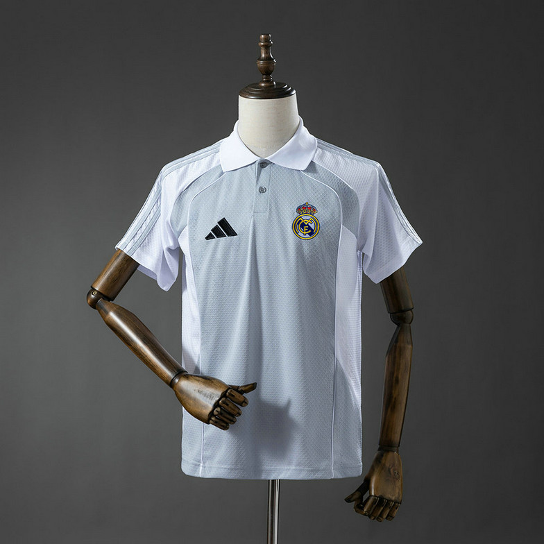 Maillot Real Madrid 2025 2026 gris blanc Polo