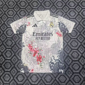 Polo blanc à motif dragon du Real Madrid 2025-2026