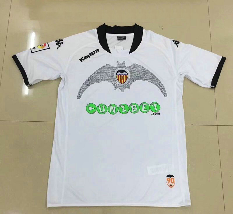 Maillot Valencia Vintage 2009 2010 90 ans blanc