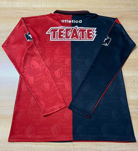 Maillot Vintage Atlas 1995 1996 Domicile Manches Longues - Rouge Noir