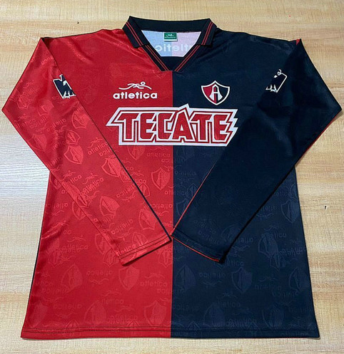Maillot Vintage Atlas 1995 1996 Domicile Manches Longues - Rouge Noir