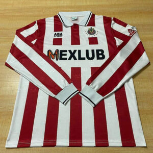 Maillot Vintage Chivas Guadalajara CD 1994 1995 Domicile Manches Longues - Blanc Rouge