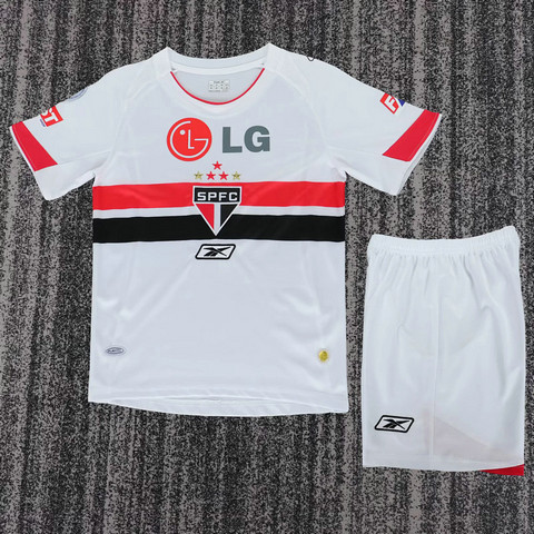 Maillot Vintage São Paulo Enfant 2007 2008 Domicile - Blanc