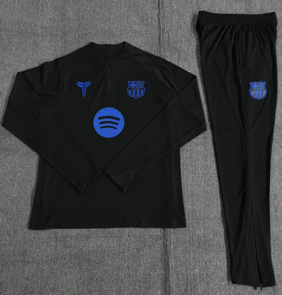 Survetement Barcelone 2025 2026 Avec Logo Bleu - Noir
