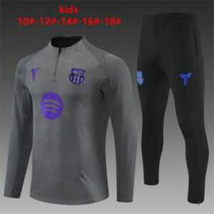 Survetement Barcelone Enfant 2025 2026 - Gris Foncé