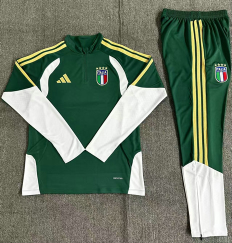 Survetement Italie 2026 2027 demi-zip vert Survetement Italie 2026 2027 Demi-zip - Vert