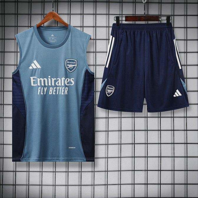Ensemble-Arsenal-2026-2027-bleu-Sans-manches-3.jpg Ensemble Maillot de foot Arsenal 2026/2027 - Bleu Sans Manches