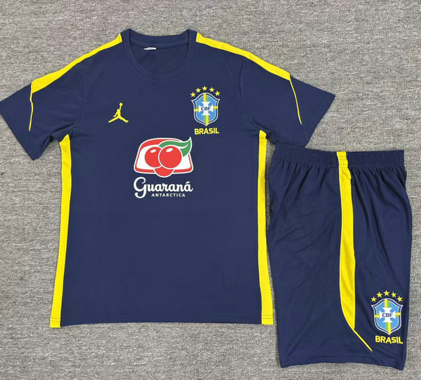 Ensemble Maillot de foot Brésil Jordan 2026/2027 - Bleu Royal