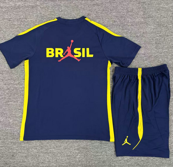 Ensemble Maillot de foot Brésil Jordan 2026/2027 - Bleu Royal