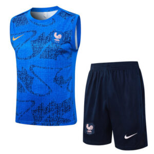 Ensemble Maillot de foot France 2025/2026 - Bleu Sans Manches
