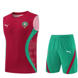 Ensemble Maillot de foot Maroc 2026/2027 - Rouge Sans Manches