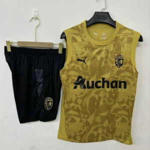 Ensemble Maillot de foot RC Lens 2025/2026 - Or Noir Sans Manches