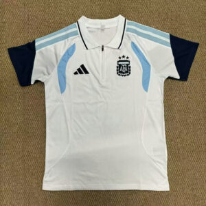 Maillot de foot Argentine 2026 - Demi Zip Polo Blanc