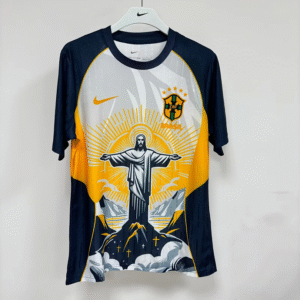 Maillot de foot Brésil 2026/2027 - Concept Jésus Noir Blanc