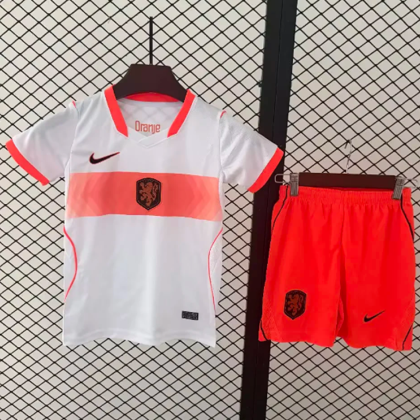 Ensemble Maillot Enfant Pays Bas 2026 - Exterieur Blanc