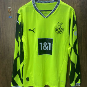 Maillot de foot Dortmund 2025/2026 - Vert Fluo Manches Longues