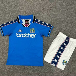 Ensemble Maillot Enfant Manchester City 1997/1998 - Domicile Bleu