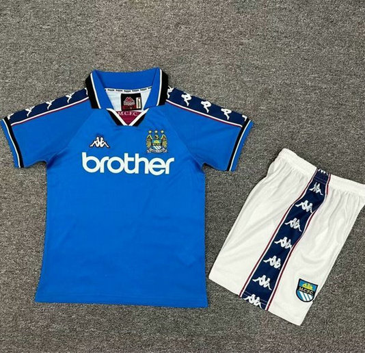 Ensemble Maillot Enfant Manchester City 1997/1998 - Domicile Bleu