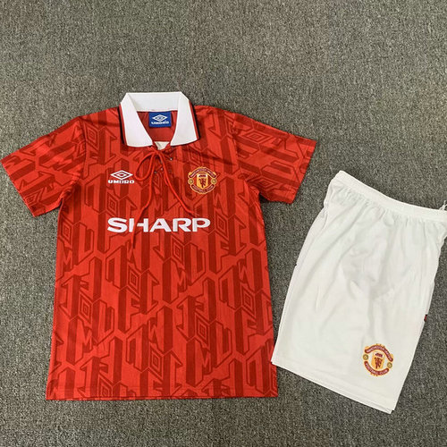 Ensemble Maillot Enfant Manchester United 1992/1994 - Domicile Rouge